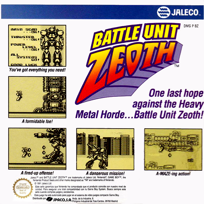 Battle Unit Zeoth — Box back