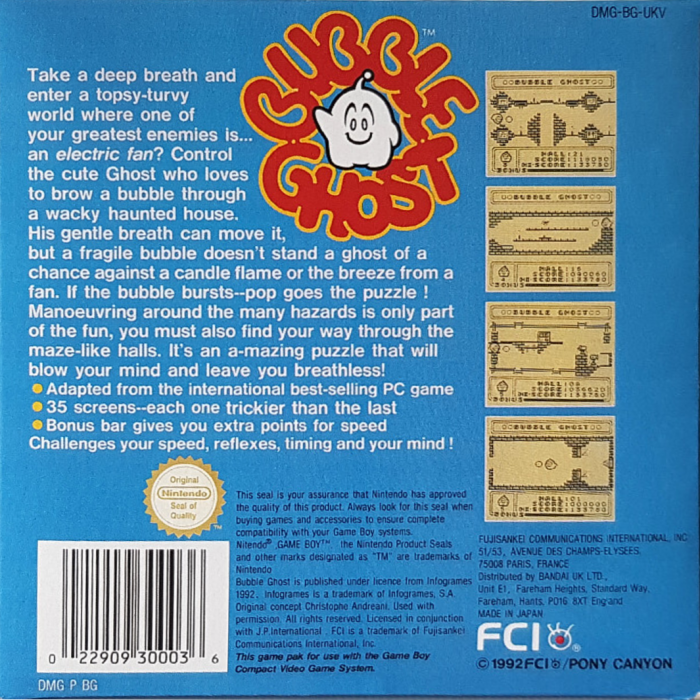 Bubble Ghost — Box back