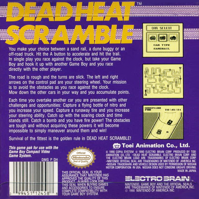 Dead Heat Scramble — Box back
