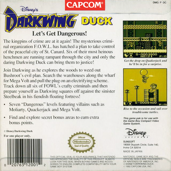 Disney's Darkwing Duck — Box back