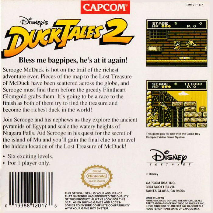 Disney's DuckTales 2 — Box back