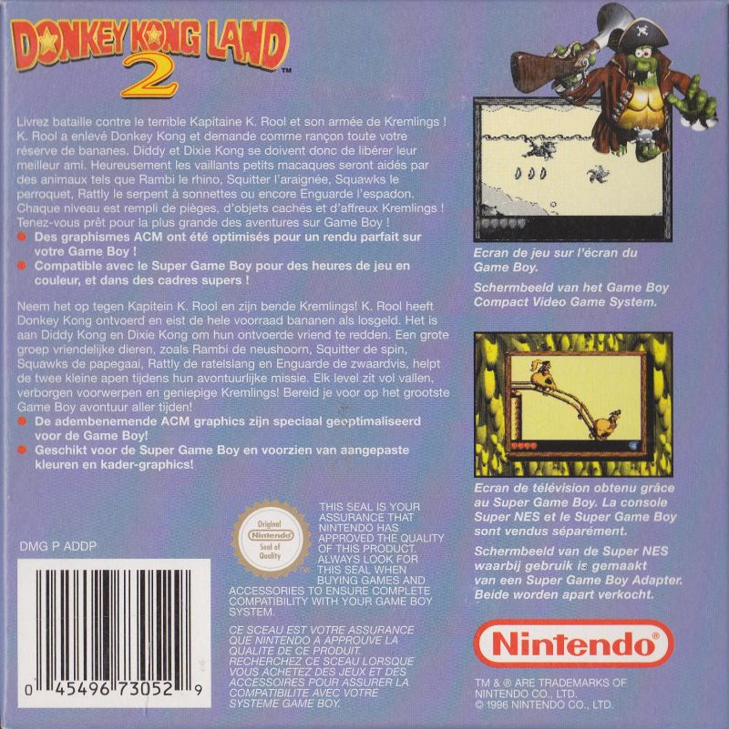 Donkey Kong Land 2 — Box back