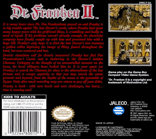 Dr. Franken II — Box back