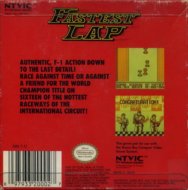 Fastest Lap — Box back
