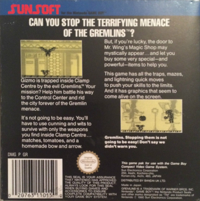Gremlins 2 : The New Batch — Box back
