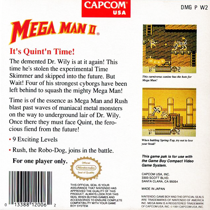 Mega Man II — Box back