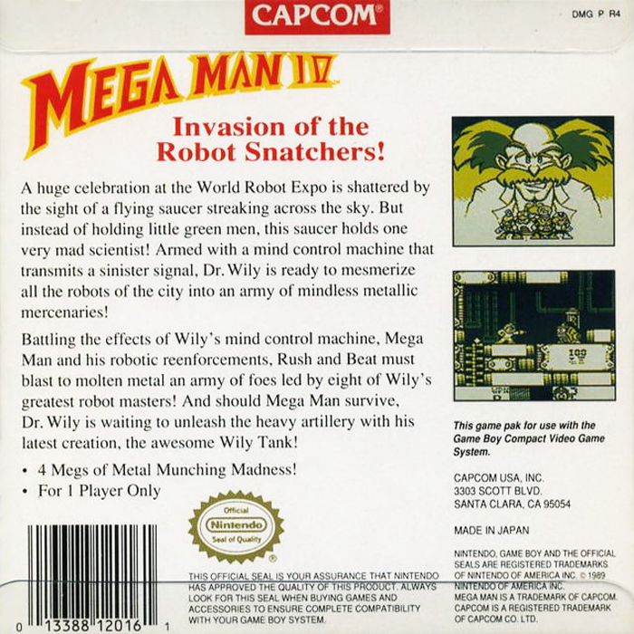 Mega Man IV — Box back