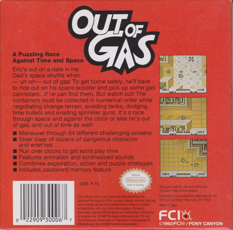 Out of Gas — Box back