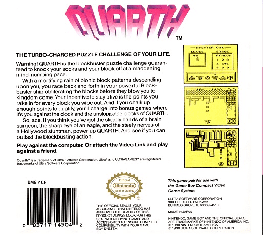 Quarth — Box back