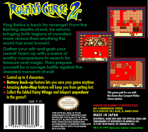 Rolan's Curse 2 — Box back