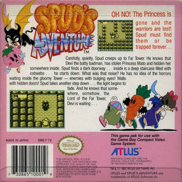 Spud's Adventure — Box back