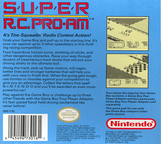 Super R.C. Pro-Am — Box back