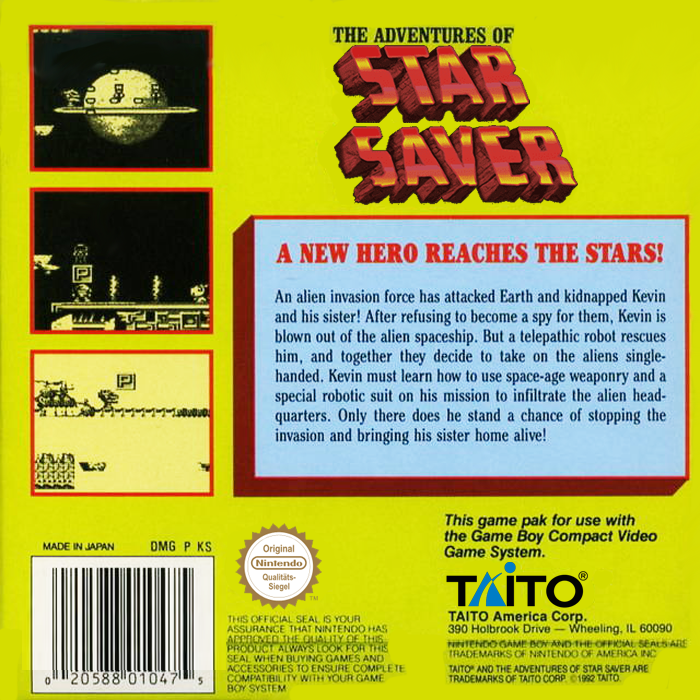 The Adventures of Star Saver — Box back