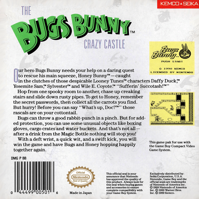 The Bugs Bunny Crazy Castle — Box back