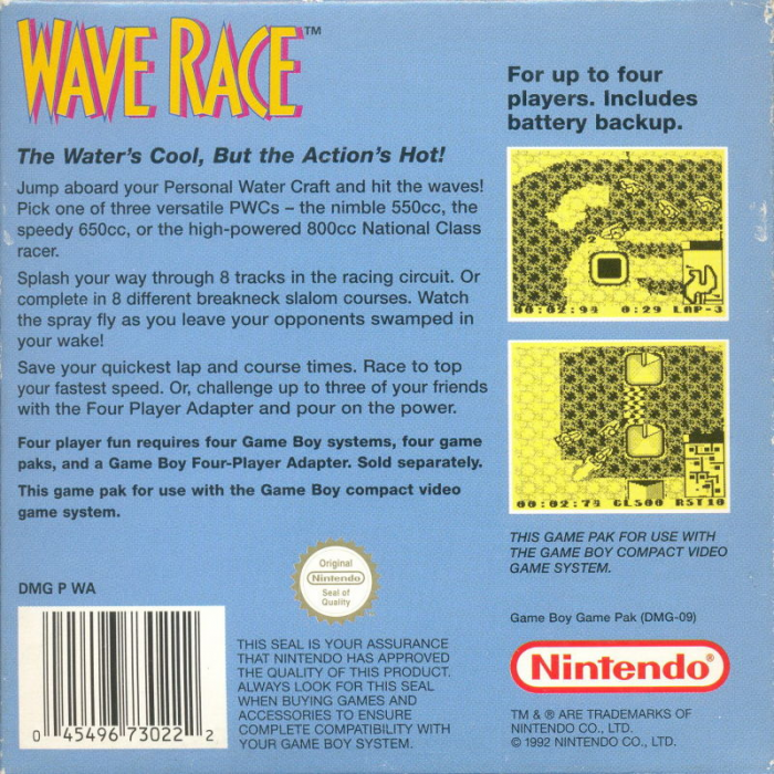 Wave Race — Box back