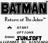Batman : Return of the Joker — Title screen