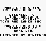 Monster Max — Title screen
