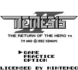 Nemesis II : The Return of the Hero — Title screen