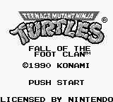 Teenage Mutant Ninja Turtles : Fall of the Foot Clan — Title screen