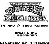 Teenage Mutant Ninja Turtles III : Radical Rescue — Title screen