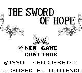 The Sword of Hope — Title screen