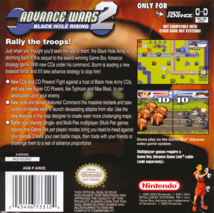 Advance Wars 2 : Black Hole Rising — Box back