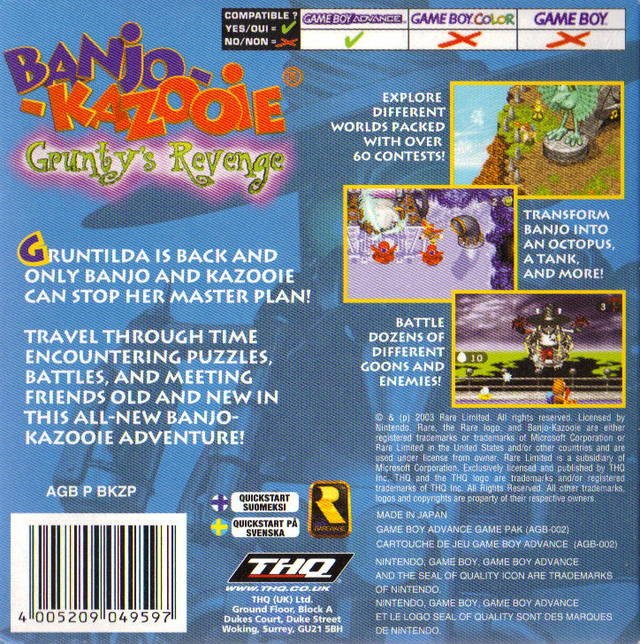 Banjo-Kazooie : Grunty's Revenge — Box back