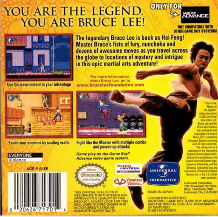 Bruce Lee : Return of the Legend — Box back