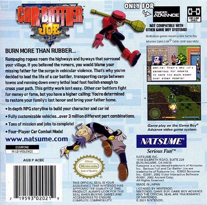 Car Battler Joe — Box back