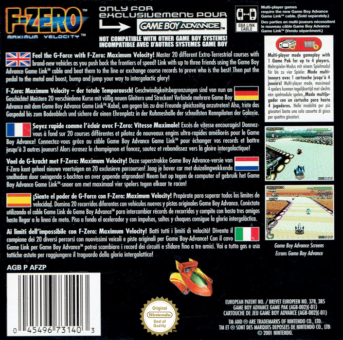 F-Zero : Maximum Velocity — Box back