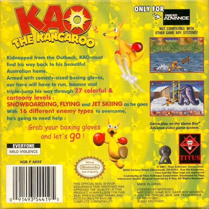 Kao the Kangaroo — Box back