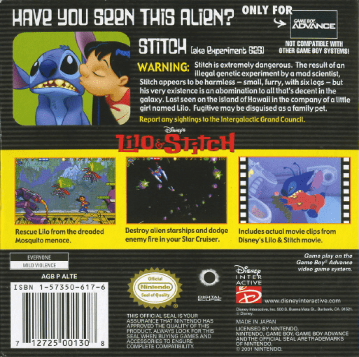 Lilo & Stitch — Box back