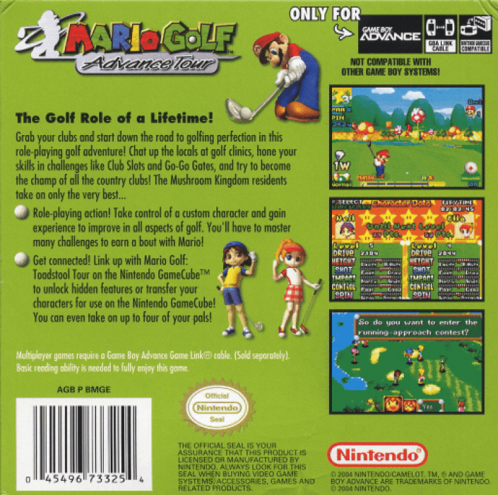 Mario Golf : Advance Tour — Box back