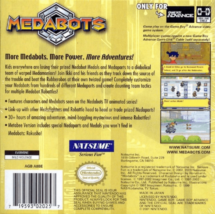 Medabots : Metabee — Box back