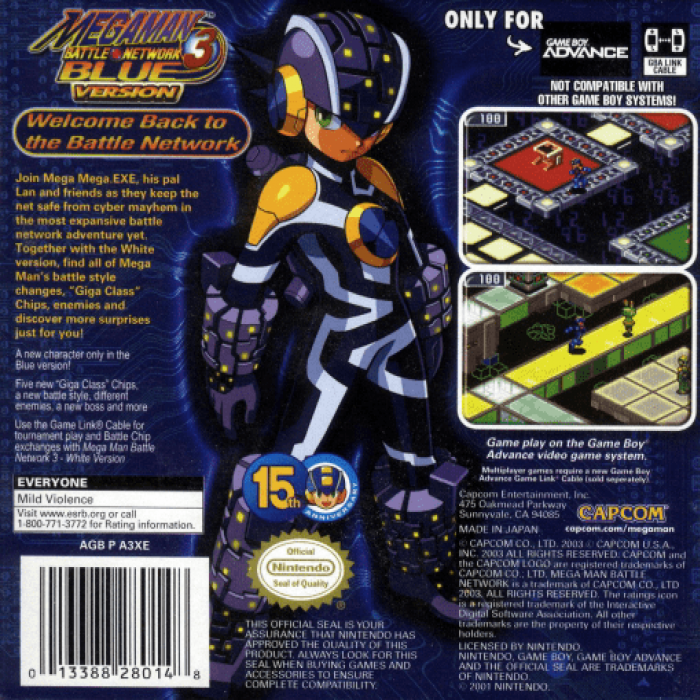 Mega Man Battle Network 3 : Blue Version — Box back