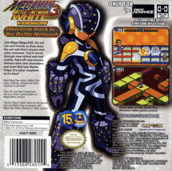 Mega Man Battle Network 3 : White Version — Box back