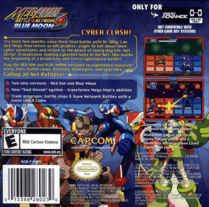 Mega Man Battle Network 4 : Blue Moon — Box back