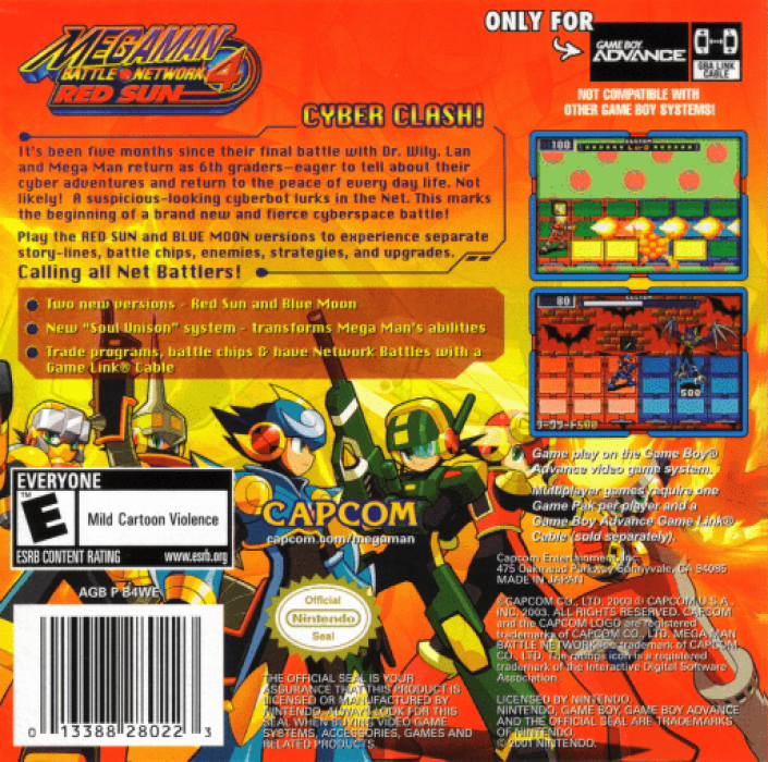 Mega Man Battle Network 4 : Red Sun — Box back