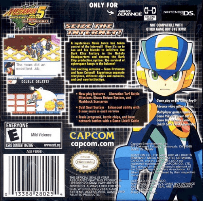 Mega Man Battle Network 5 : Team Colonel — Box back
