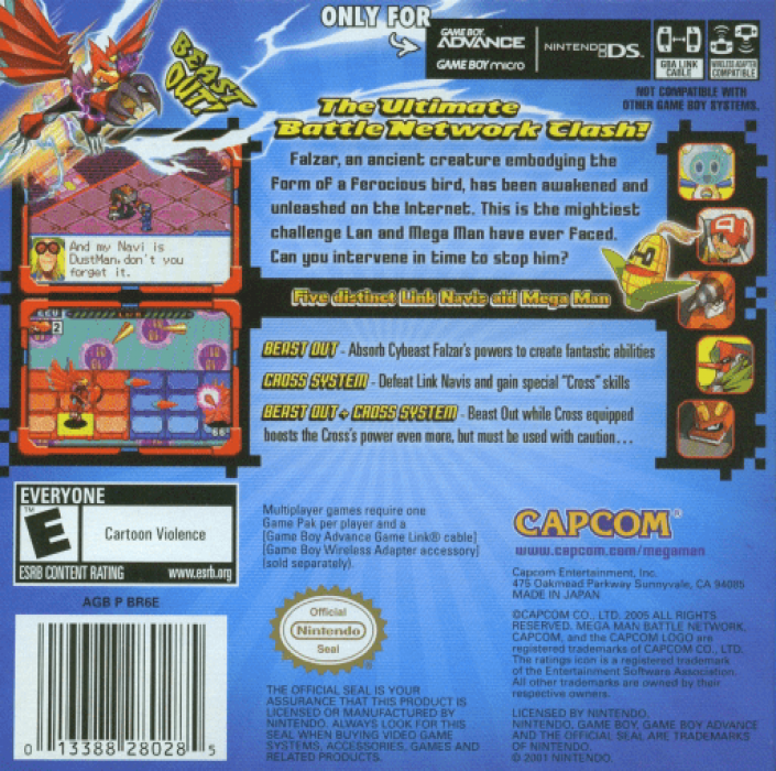 Mega Man Battle Network 6 : Cybeast Falzar — Box back