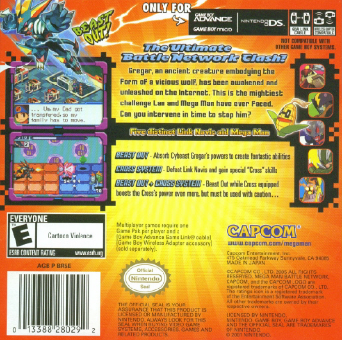 Mega Man Battle Network 6 : Cybeast Gregar — Box back