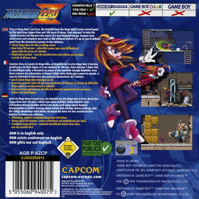 Mega Man Zero — Box back