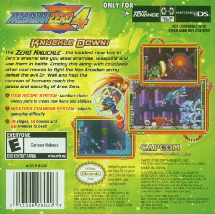 Mega Man Zero 4 — Box back