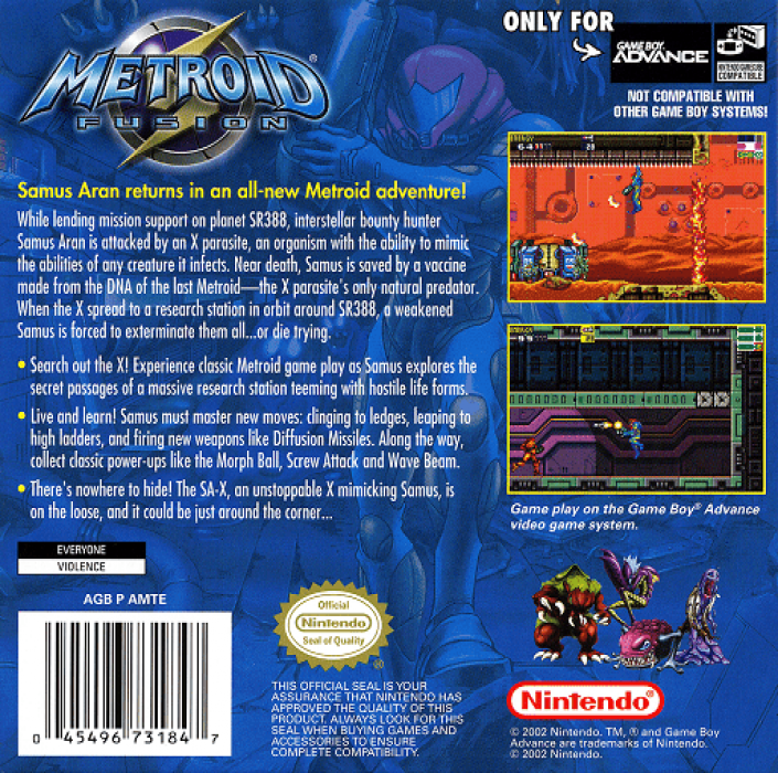 Metroid Fusion — Box back