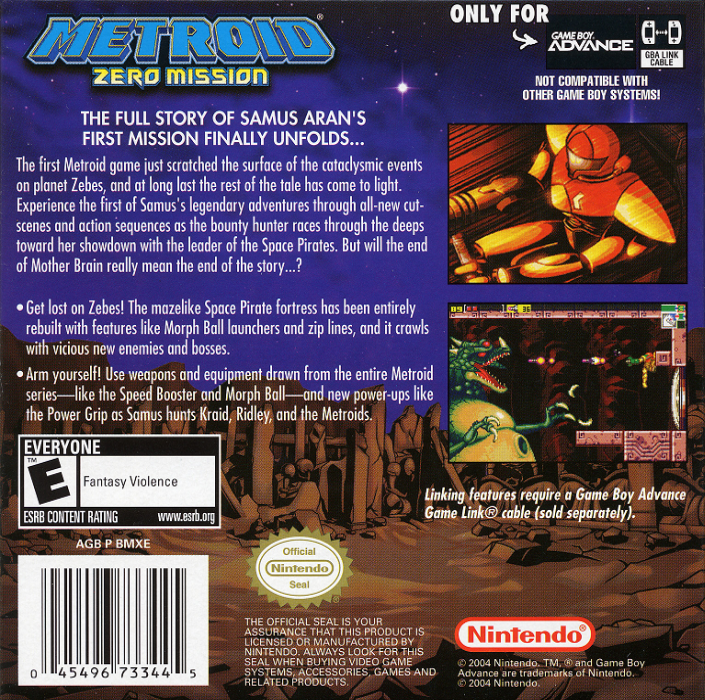 Metroid : Zero Mission — Box back
