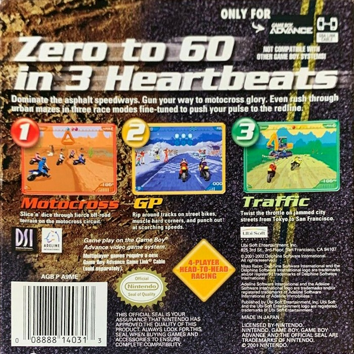 Motoracer Advance — Box back