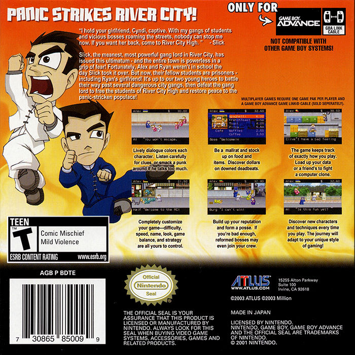 River City Ransom EX — Box back