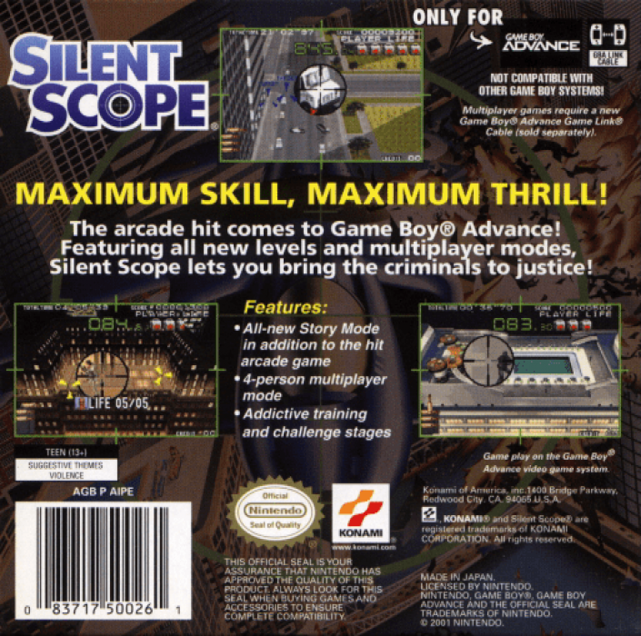 Silent Scope — Box back