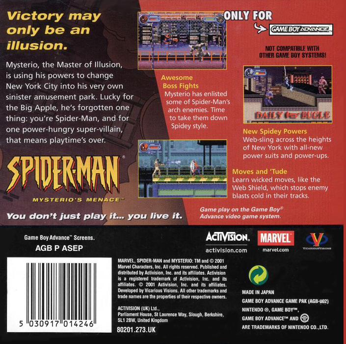 Spider-Man : Mysterio's Menace — Box back