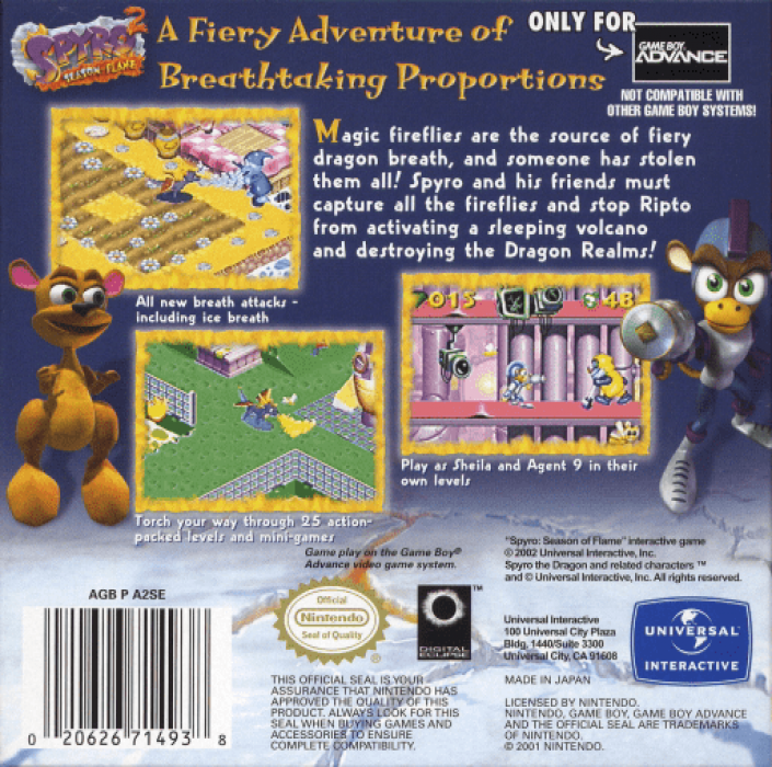 Spyro 2 : Season of Flame — Box back